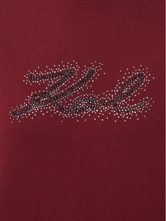 KARL LAGERFELD KARL LAGERFELD Pluus Rhinestone B4W20007 Tumepunane Relaxed Fit