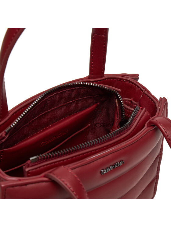 Calvin Klein Handtasche Line Quilt Mini Tote K60K612116 Dunkelrot Modivo