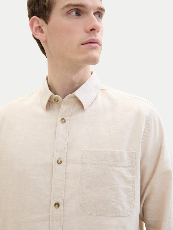 Tom Tailor Tom Tailor Πουκάμισο 1040141 Μπεζ Regular Fit