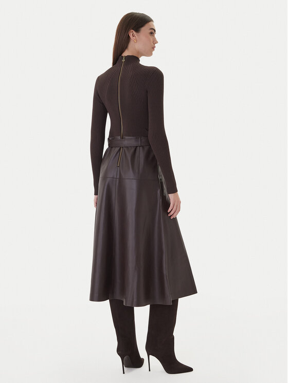 TWINSET TWINSET Sukienka dzianinowa 252TT3560 Brązowy Slim Fit