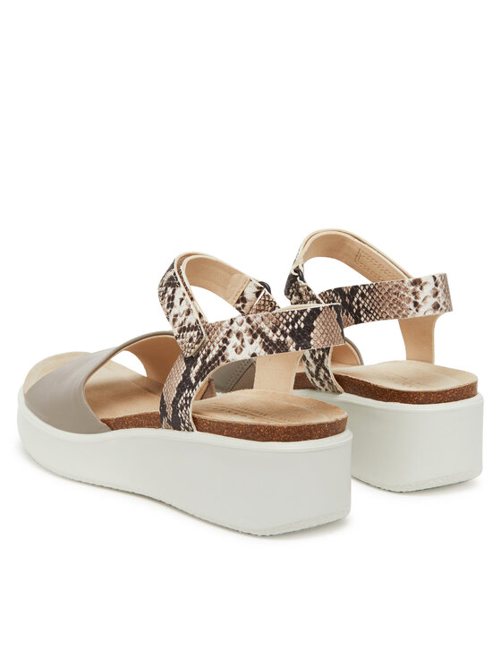 ECCO ECCO Sandały Flowt Wedge Cork 27231361166 Beżowy