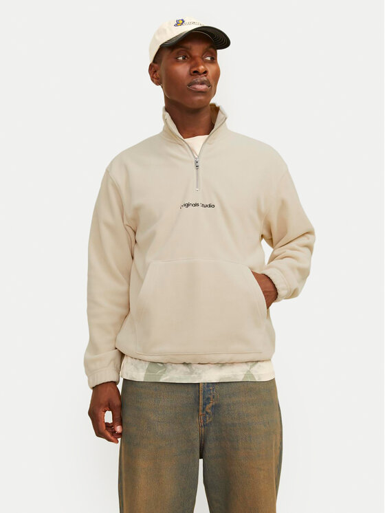Jack&Jones Fleecová mikina Vesterbro 12262981 Béžová Relaxed Fit
