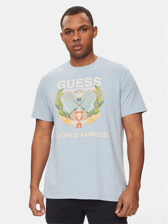 Guess T-shirt M4GI60 K9RM1 Svijetloplava Regular Fit