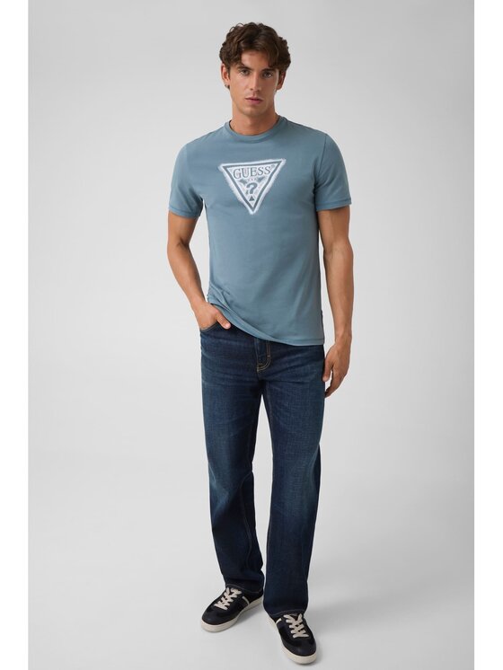 Guess Guess T-Shirt 183983 Modrá Classic Fit