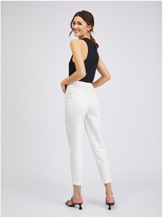 Orsay Orsay Jeansy 314096000000__36 Biały Cropped Fit