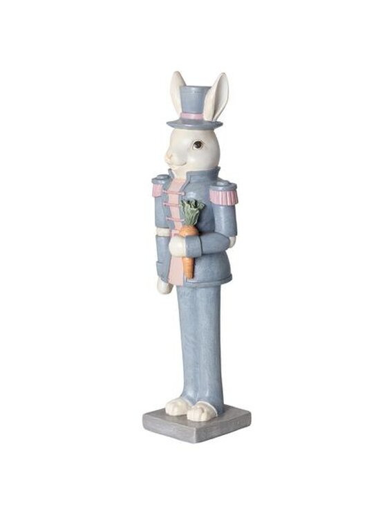 MIAhome MIAhome Figurka Królik w niebieskim mundurze 30,5x9,5x7 cm SOLDATO Kolorowy