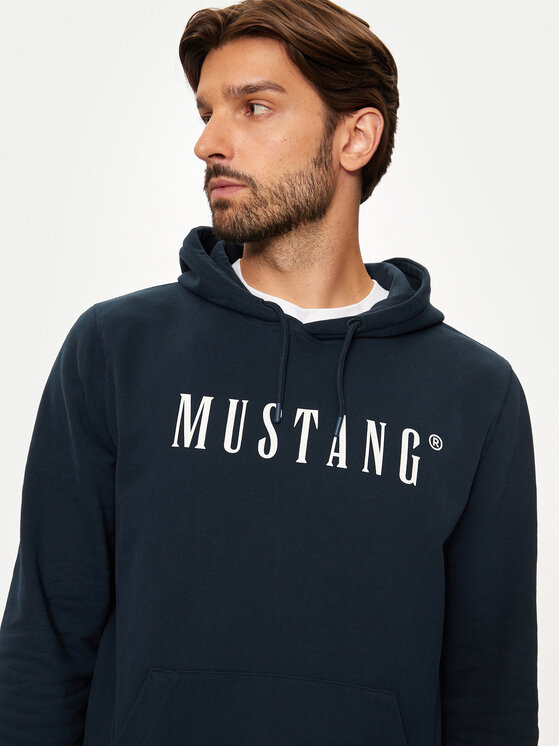 Mustang Mustang Majica dugih rukava Bronson 1014687 Tamnoplava Regular Fit
