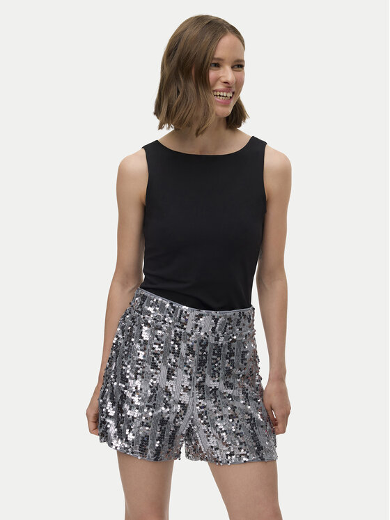 Vero Moda Vero Moda Szövet rövidnadrág Efa 10335727 Ezüst Loose Fit