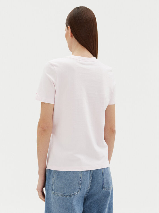Tommy Hilfiger Tommy Hilfiger Тишърт WW0WW45428 Розов Regular Fit