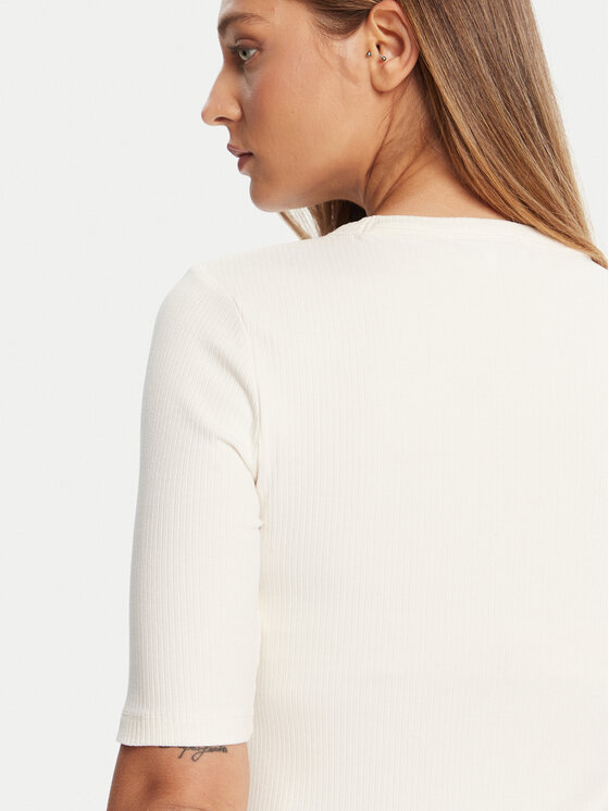 Tommy Hilfiger Tommy Hilfiger Blusa WW0WW47308 Écru Slim Fit