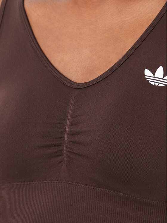 adidas adidas Biustonosz sportowy Essentials Seamless Bralette IA4524 Brązowy Regular Fit