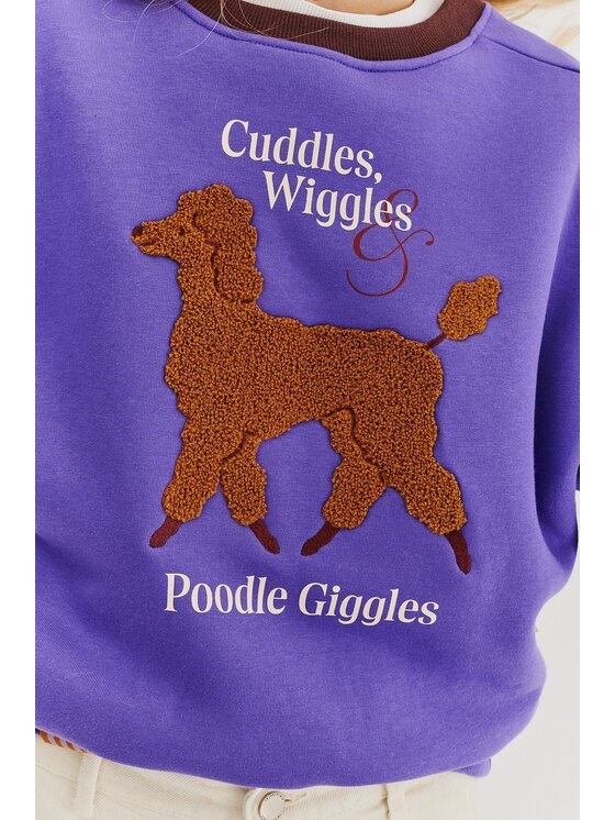 NAOKO NAOKO Bluza Poodle Giggles Fioletowy Regular Fit