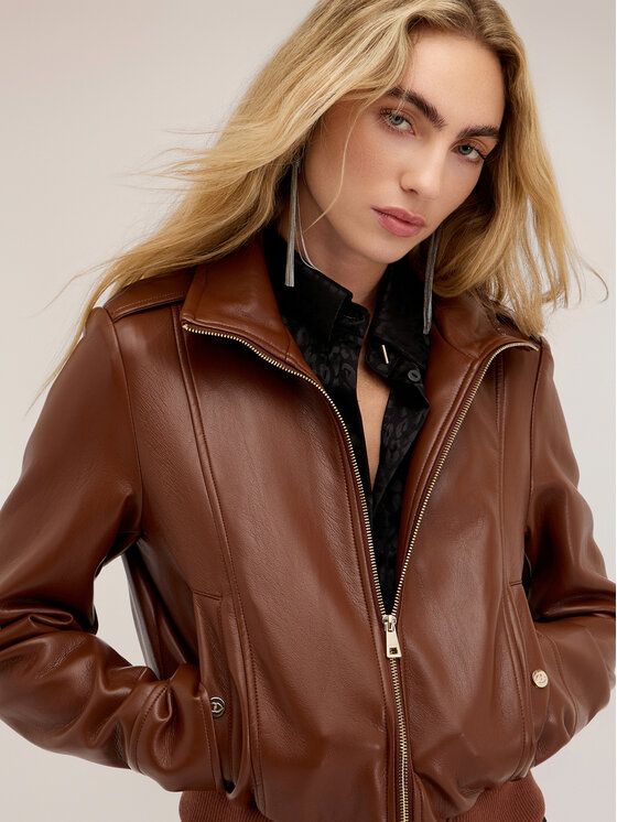 Motivi Motivi Giacca in similpelle R033Q001170N032 Marrone Regular Fit