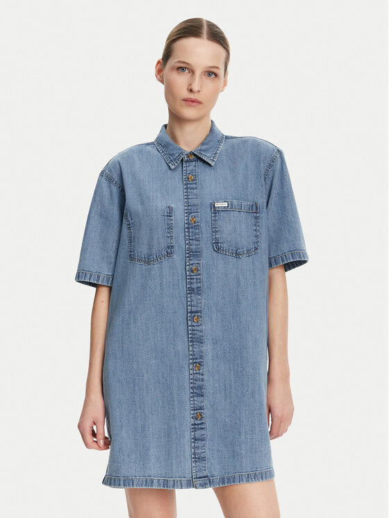 Guess Jeans Guess Jeans Rochie de blugi W5GK99 D5M81 Albastru Regular Fit
