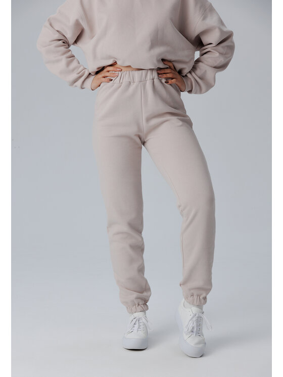 LAURELLA LAURELLA Teplákové kalhoty 3TU010 Béžová Regular Fit