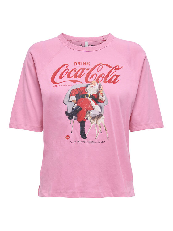 ONLY ONLY Tričko Coca Cola 15355794 Ružová Regular Fit