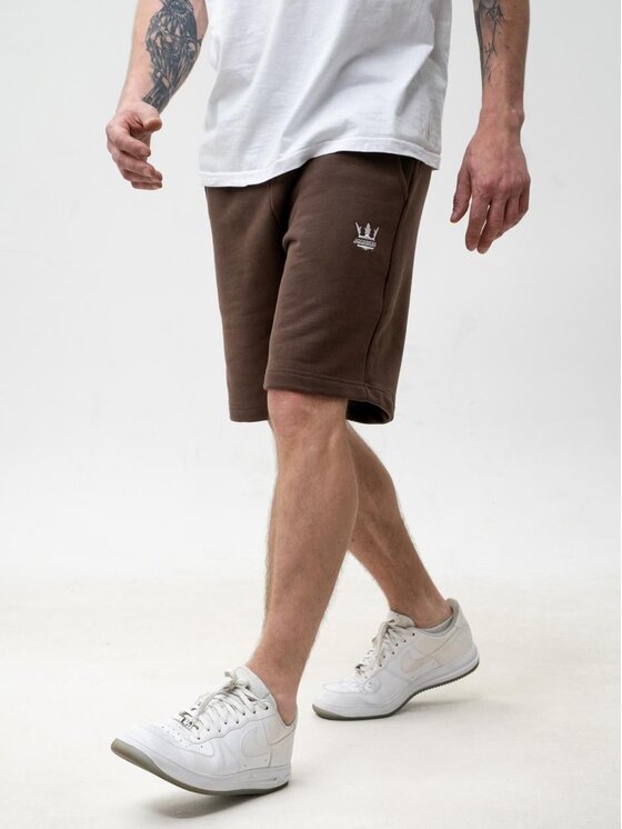 Jigga Wear Jigga Wear Szorty materiałowe Krótkie spodenki dresowe na lato 131842 Brązowy Regular Fit