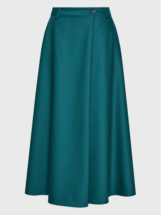 Simple Simple Trapezno krilo LINDA TOL SDD550-02 Zelena Relaxed Fit