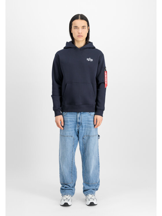 Alpha Industries Alpha Industries Bluza Signature Back Print Hoodie Błękitny Regular Fit