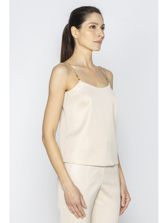 Deni Cler Milano Deni Cler Milano Top W-DC-0006-E2-K7-13-1 Beżowy Regular Fit