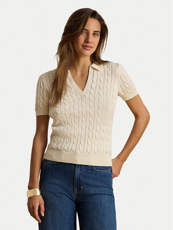 LAUREN RALPH LAUREN Tricou polo 200P14041001 Crem Regular Fit