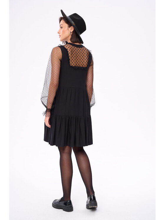 blue shadow blue shadow Sukienka codzienna Selena Czarny Regular Fit