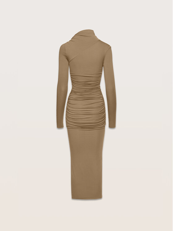 La Mania La Mania Sukienka CARO Beżowy Classic Fit