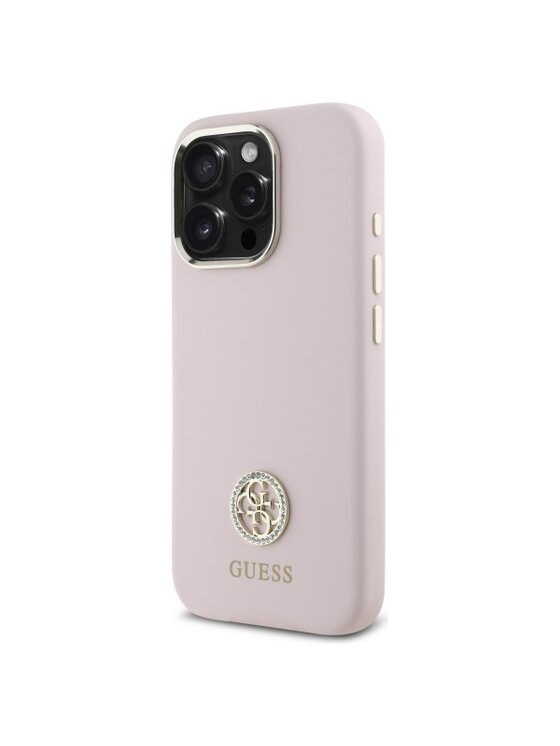 Guess Guess Etui na telefon Silicone Logo Strass 4G Różowy