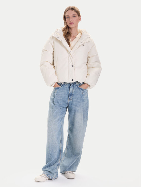 Guess Guess Μπουφάν χειμωνιάτικο V5BL07 WGLW2 Εκρού Relaxed Fit