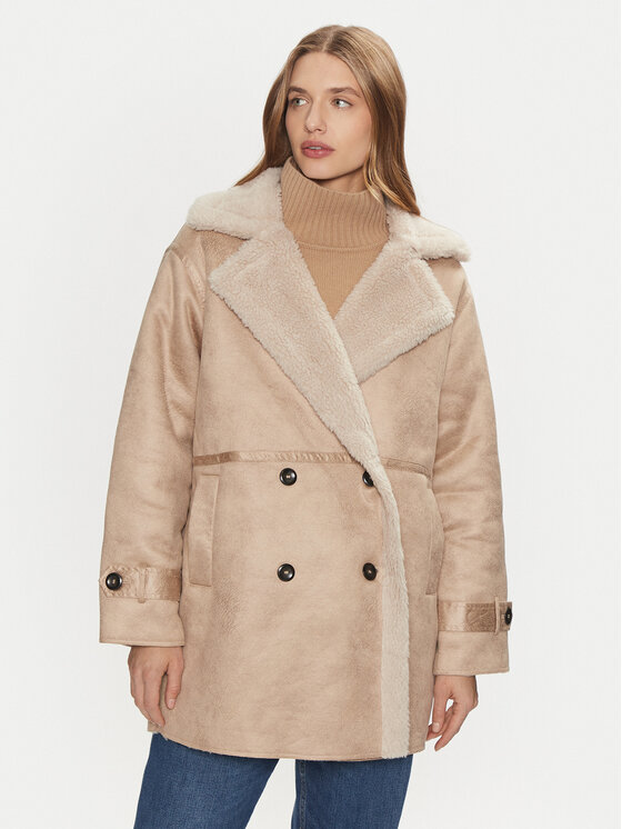 ONLY ONLY Dirbtinis kailinis Ylva 15322402 Smėlio Regular Fit