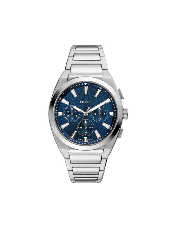 Fossil Hodinky Everett Chronograph FS6104 Strieborná