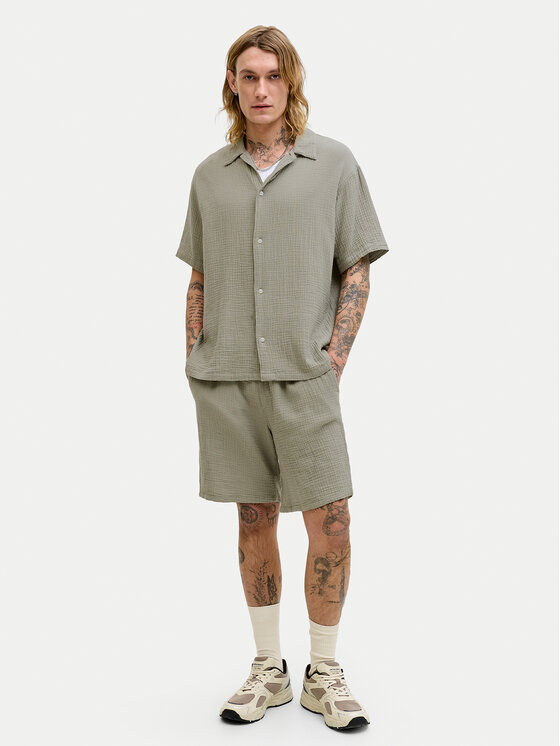 Jack & Jones Jack & Jones Šortky z materiálu Jaiden 12274758 Khaki Relaxed Fit