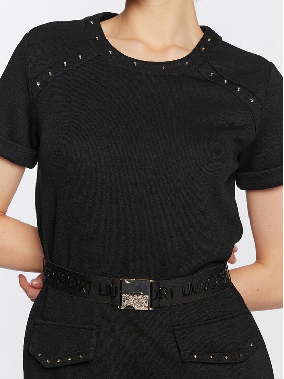 Vestito di maglia TA3032 JS178 Nero Regular Fit