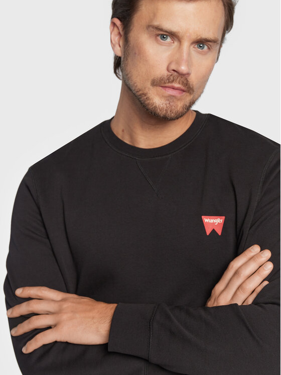 Wrangler Wrangler Bluza Sign Of Crew W661HA100 112320288 Czarny Regular Fit