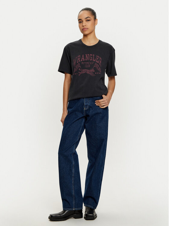 Wrangler Wrangler Футболка Ringer 112356449 Чорний Slim Fit