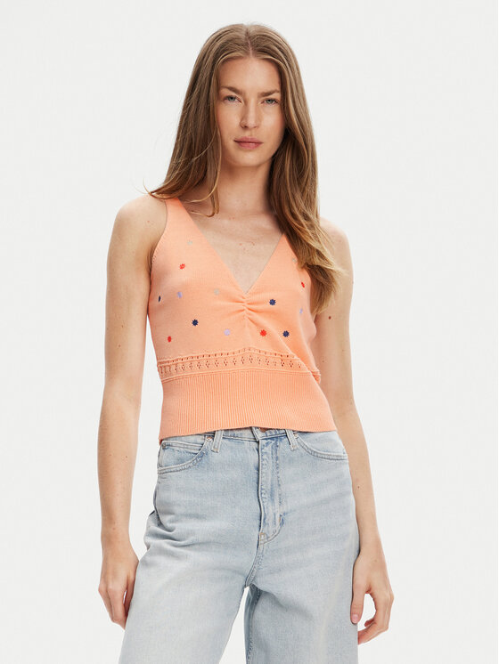 United Colors Of Benetton United Colors Of Benetton Top 10C1EH01A Portocaliu Regular Fit