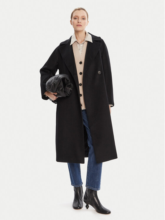Weekend Max Mara Weekend Max Mara Palton de lână Resina 2525016031 Negru Regular Fit