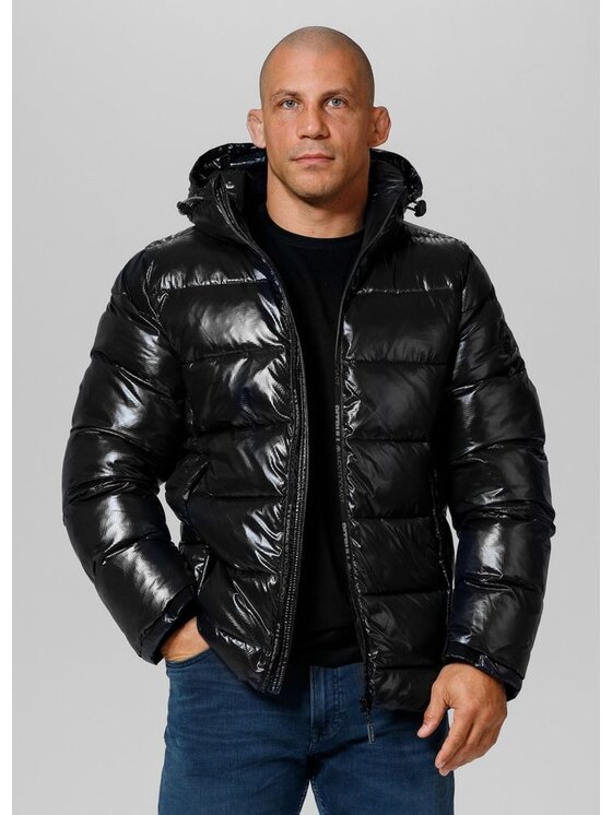 PITBULL PITBULL Kurtka zimowa męska z kapturem Pepperwood XXL Czarny Regular Fit