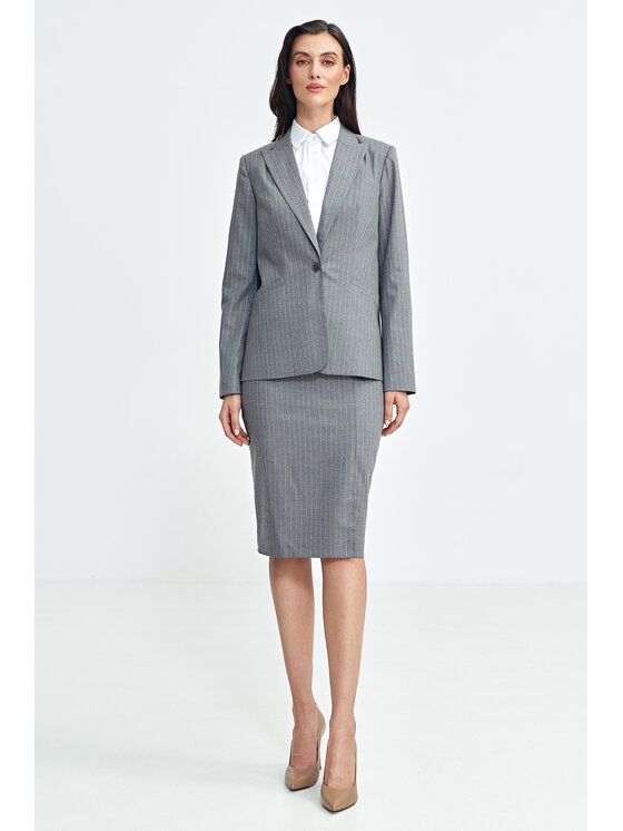 NIFE NIFE Pouzdrová sukně SP77grey Šedá Regular Fit