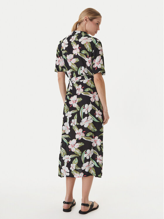 Roxy Roxy Krekla kleita Island Escape ERJWD03865 Melns Regular Fit