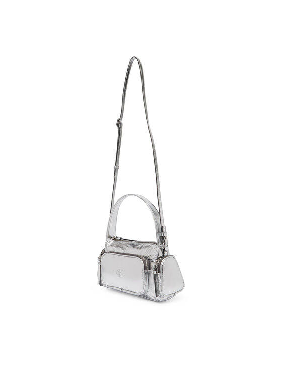 Calvin Klein Calvin Klein Geantă Pocket Silver Nylon Small Bag LV04F3443G Argintiu