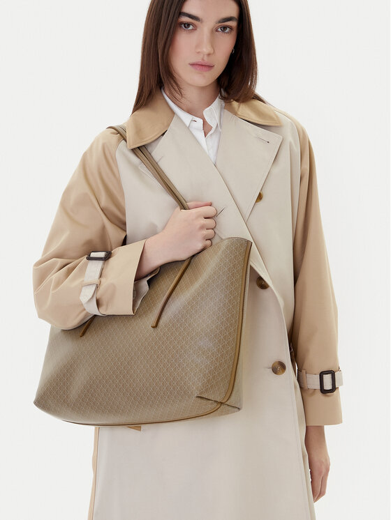 Calvin Klein Geantă Emblem Aop Tote W/ Pouch LV04F3266G Bej