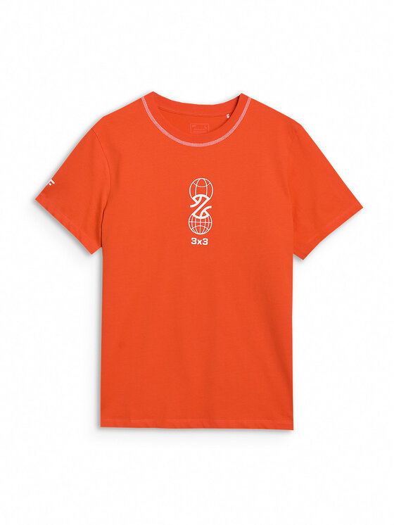 4F 4F T-Shirt BASKET Pomarańczowy Regular Fit