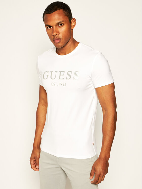 Guess T-shirt Tee M0GI93 J1300 Bianco Super Slim Fit • Modivo.it