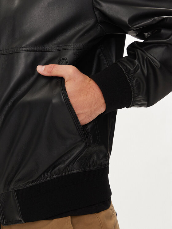 BOSS Boss Giacca di pelle Jocamo 50518256 Nero Relaxed Fit