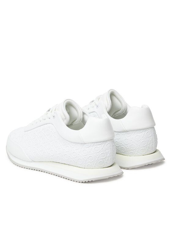 Calvin Klein Calvin Klein Sneakersy Runner Lace Up Mono Pu HW0HW02574 Biały