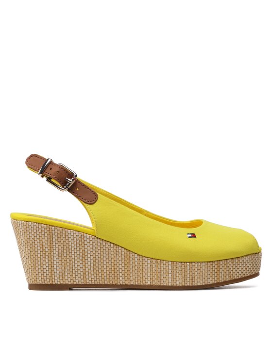 Sandale Tommy Hilfiger Iconic Elba Sling Back Wedge FW0FW04788 Vivid Yellow ZGS