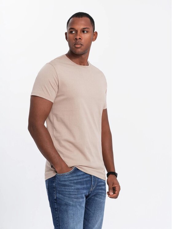 Ombre Ombre Komplet 3 t-shirtów OM-TSBS-0232 Granatowy Regular Fit