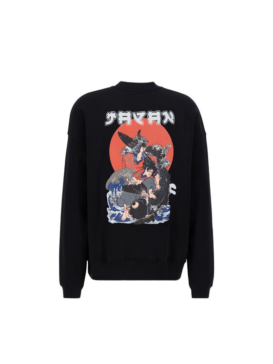 Alpha Industries Alpha Industries Bluza Japan Wave Warrior Sweatshirt Czarny Relaxed Fit