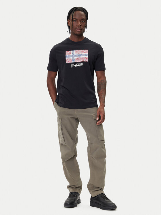 Napapijri Napapijri Tričko S-Drapeau Ss NP0A891K Čierna Regular Fit